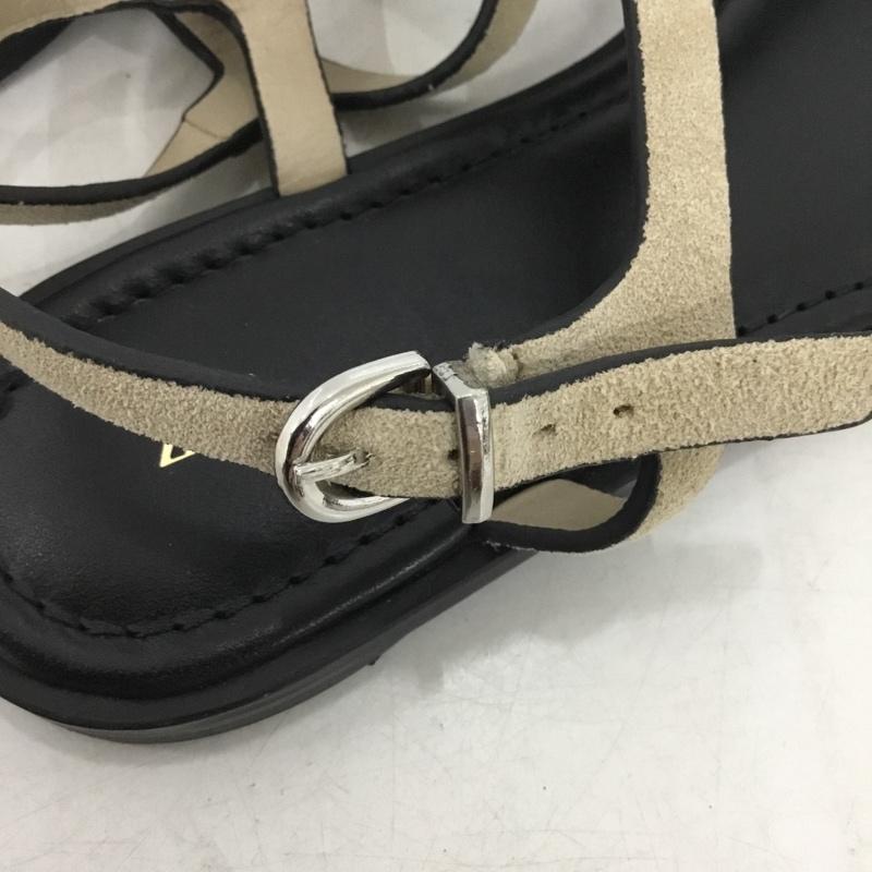 ザラ ZARA サンダル サンダル 2619 510 107 トングサンダル 38 無地 黒 / ブラック / black X ベージュ / ベージュ / beige レディース USED 古着 中古 10158336