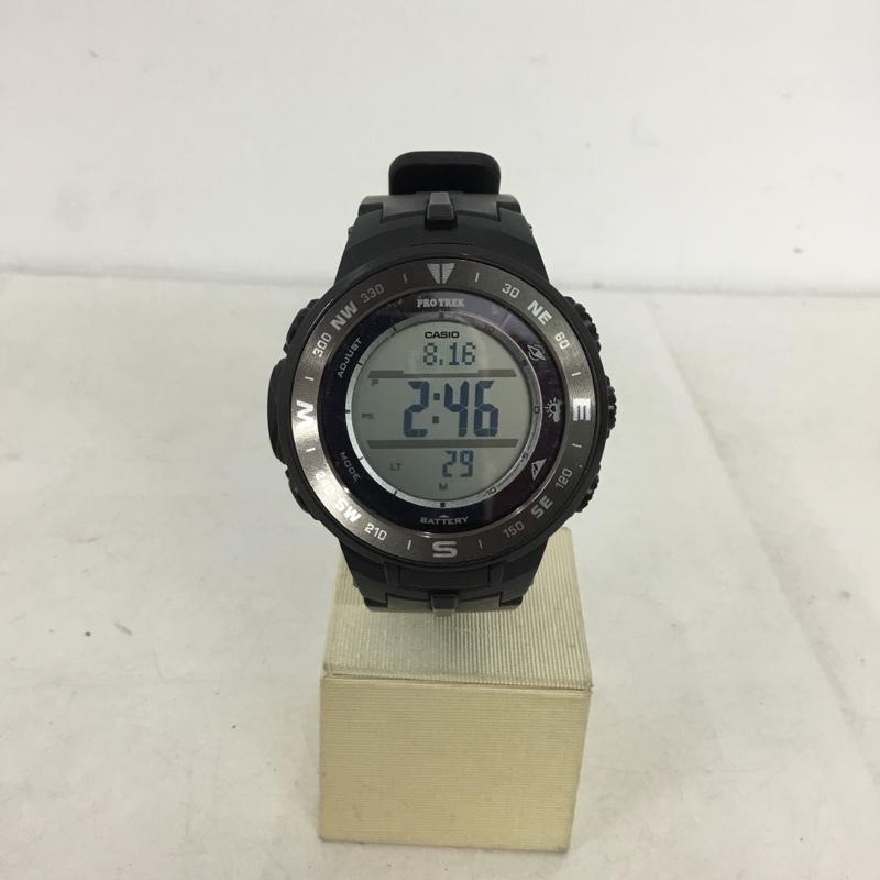 プロトレック PRO TREK 腕時計 デジタル PRG-330 タフソーラー CASIO ロゴ、文字 黒 / ブラック / black メンズ USED 古着 中古 10158342