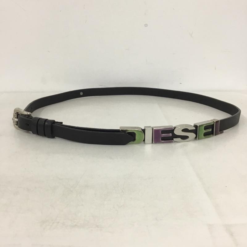 ディーゼル DIESEL ベルト・バックル ベルト イタリア製 レザー ロゴ、文字 黒 / ブラック / black レディース USED 古着 中古 10158344