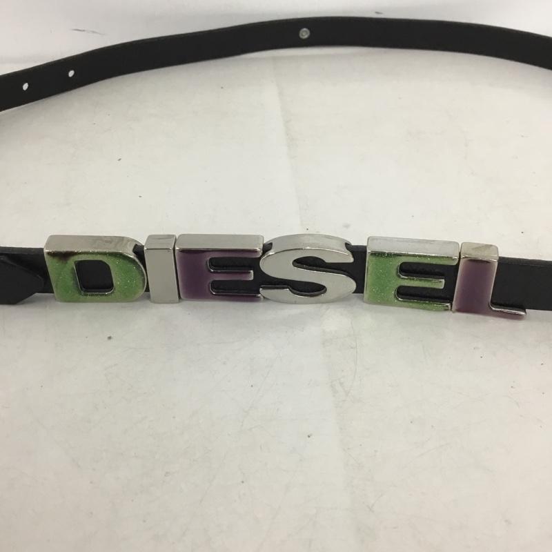 ディーゼル DIESEL ベルト・バックル ベルト イタリア製 レザー ロゴ、文字 黒 / ブラック / black レディース USED 古着 中古 10158344