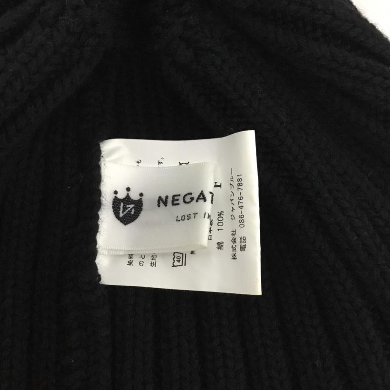 ネガティブ デニム NEGATIVE DENIM 帽子 ニット帽 コットン 日本製 ビーニー FREE ロゴ、文字 黒 / ブラック / black メンズ USED 古着 中古 10158345