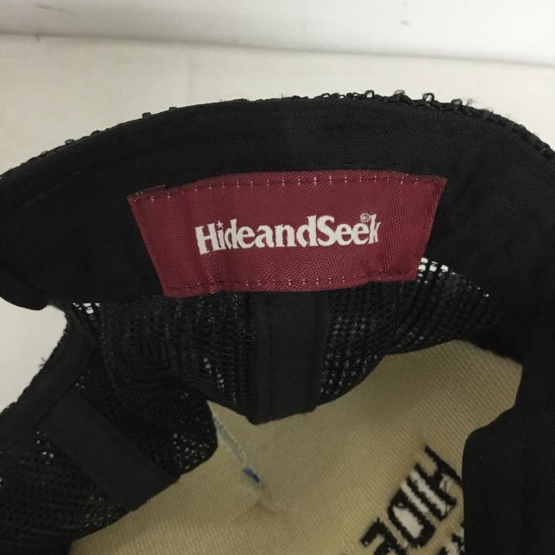 ハイドアンドシーク HIDE AND SEEK 帽子 キャップ メッシュキャップ ロゴ、文字 黒 / ブラック / black メンズ USED 古着 中古 10158347