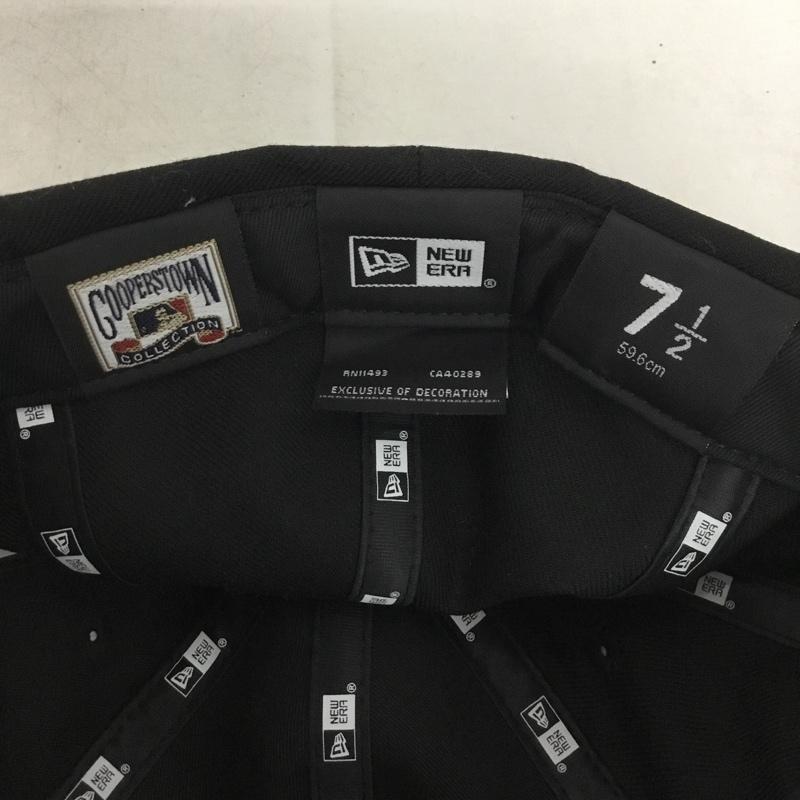 ニューエラ NEW ERA 帽子 キャップ NY 59.6cm ロゴ、文字 黒 / ブラック / black メンズ USED 古着 中古 10158350