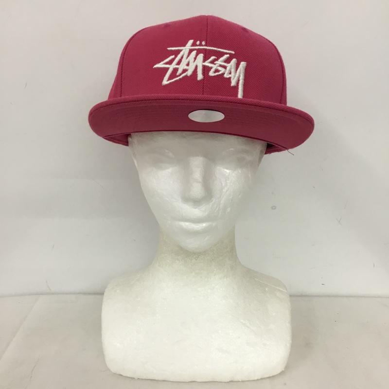 ステューシー STUSSY 帽子 キャップ スナップバック ロゴ、文字 桃 / ピンク / pink メンズ USED 古着 中古 10158356
