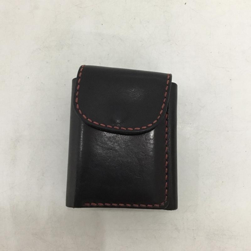 オハナ OHANA 財布 コンパクト財布 三つ折り財布 無地 黒 / ブラック / black X 赤 / レッド / red メンズ USED 古着 中古 10158363