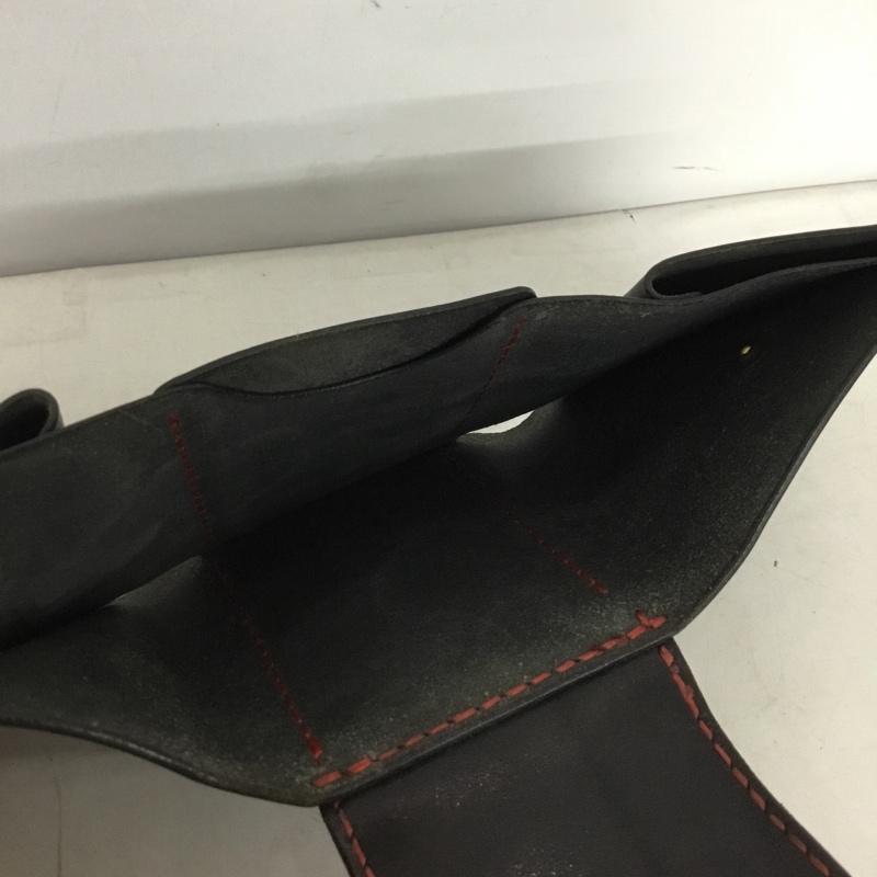 オハナ OHANA 財布 コンパクト財布 三つ折り財布 無地 黒 / ブラック / black X 赤 / レッド / red メンズ USED 古着 中古 10158363