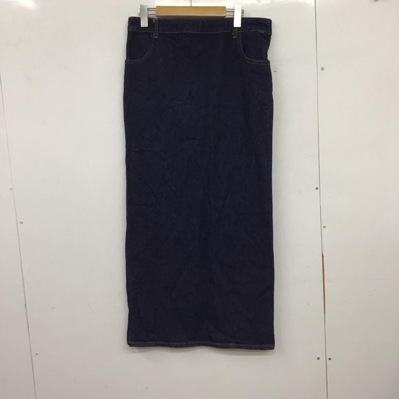 ザラ ZARA スカート ロングスカート デニムスカート L 無地 インディゴ / インディゴ / Indigo レディース USED 古着 中古 10158383