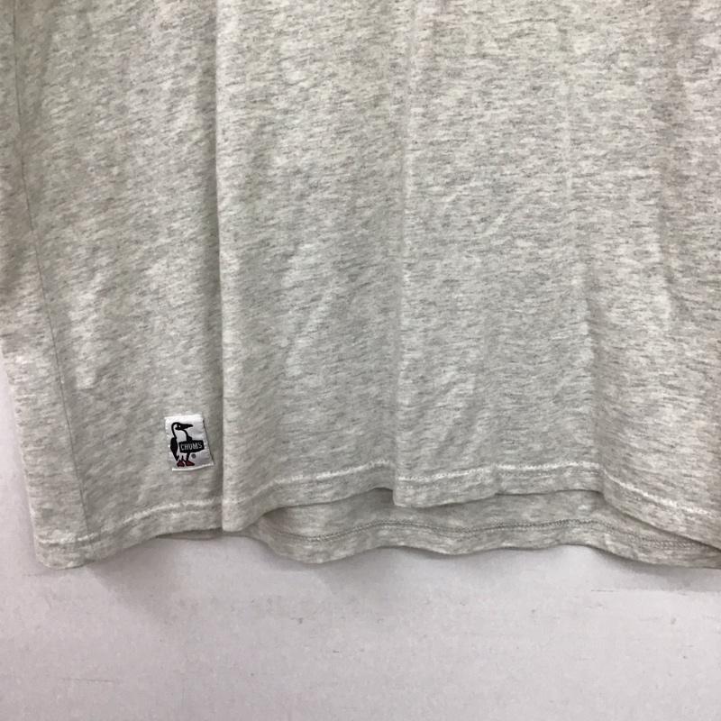 チャムス CHUMS Tシャツ 半袖 半袖カットソー プリントTシャツ クルーネックカットソー L ロゴ、文字 灰 / グレー / gray メンズ USED 古着 中古 10158399