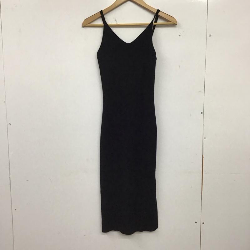 リゼクシー RESEXXY ワンピース ひざ丈スカート ニットワンピース FREE 無地 黒 / ブラック / black レディース USED 古着 中古 10158400