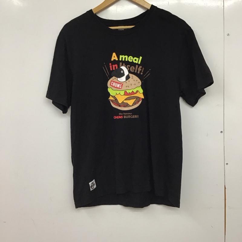 チャムス CHUMS Tシャツ 半袖 半袖カットソー プリントTシャツ クルーネックカットソー L ロゴ、文字 黒 / ブラック / black メンズ USED 古着 中古 10158401
