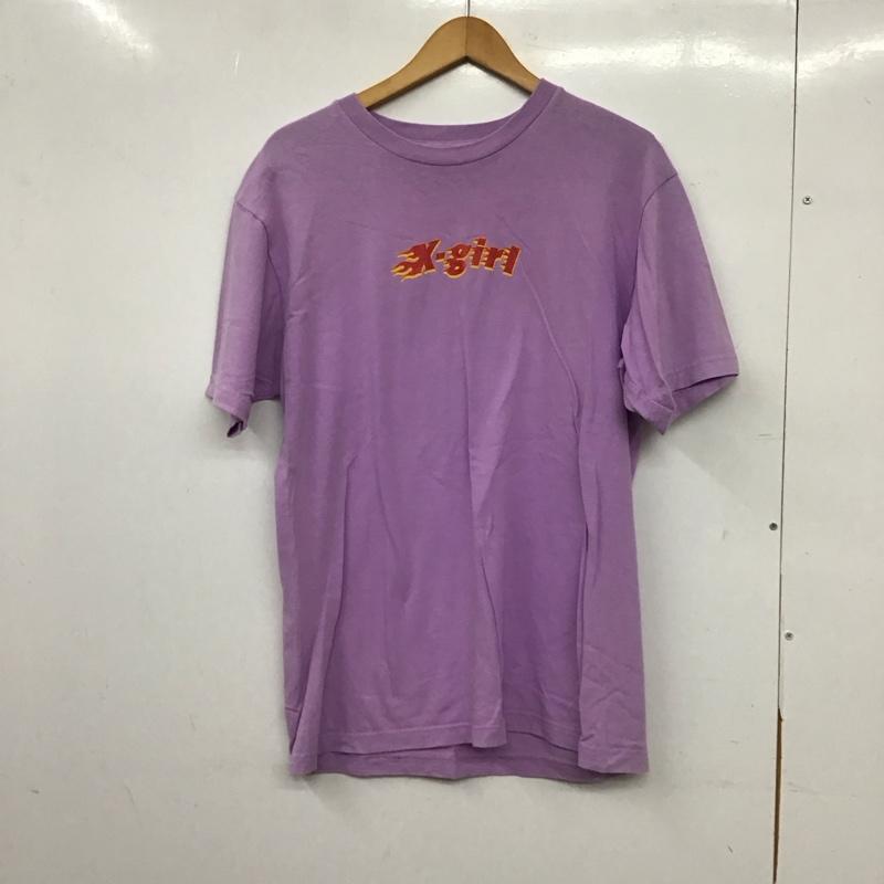 エックスガール X-girl Tシャツ 半袖 2 ロゴ、文字 紫 / パープル / purple レディース USED 古着 中古 10158402
