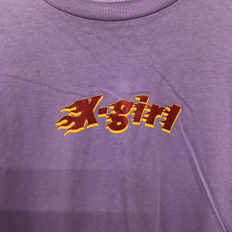 エックスガール X-girl Tシャツ 半袖 2 ロゴ、文字 紫 / パープル / purple レディース USED 古着 中古 10158402