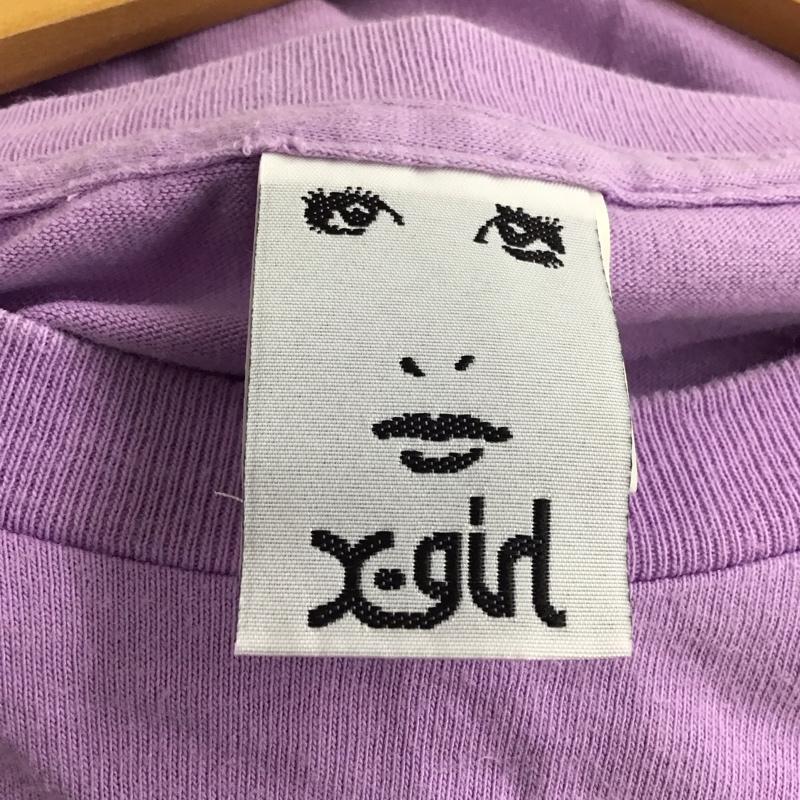 エックスガール X-girl Tシャツ 半袖 2 ロゴ、文字 紫 / パープル / purple レディース USED 古着 中古 10158402