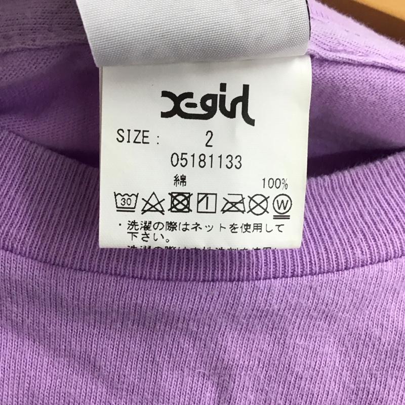 エックスガール X-girl Tシャツ 半袖 2 ロゴ、文字 紫 / パープル / purple レディース USED 古着 中古 10158402