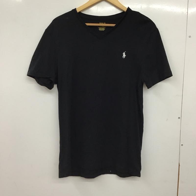 ポロラルフローレン POLO RALPH LAUREN Tシャツ 半袖 半袖カットソー プリントTシャツ Vネックカットソー M ロゴ、文字 黒 / ブラック / black メンズ USED 古着 中古 10158405