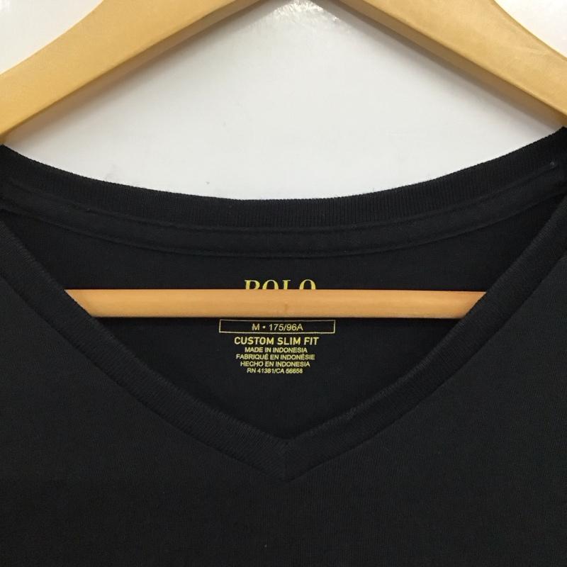 ポロラルフローレン POLO RALPH LAUREN Tシャツ 半袖 半袖カットソー プリントTシャツ Vネックカットソー M ロゴ、文字 黒 / ブラック / black メンズ USED 古着 中古 10158405