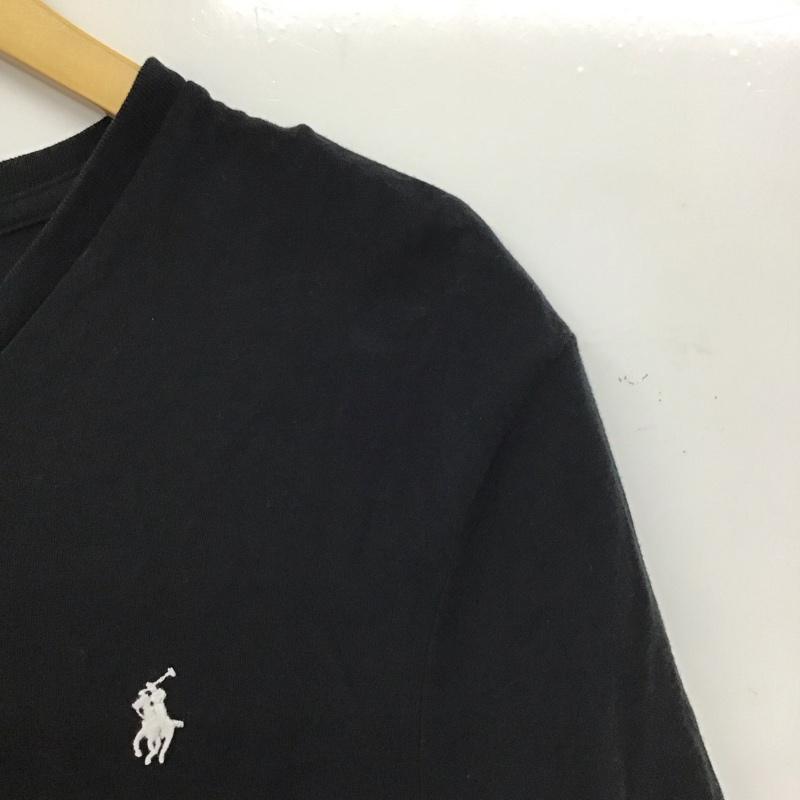ポロラルフローレン POLO RALPH LAUREN Tシャツ 半袖 半袖カットソー プリントTシャツ Vネックカットソー M ロゴ、文字 黒 / ブラック / black メンズ USED 古着 中古 10158405