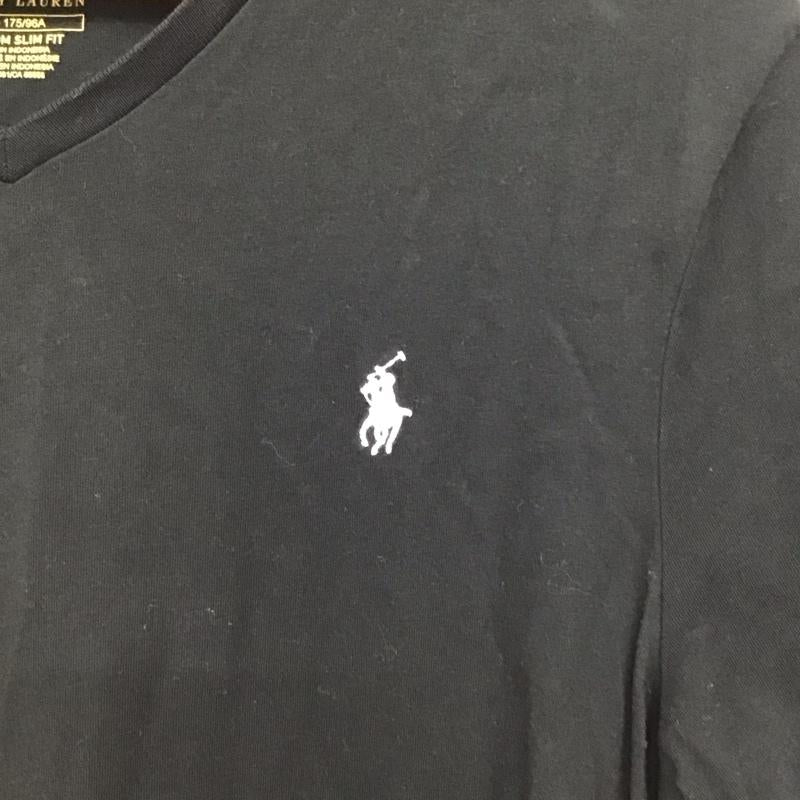 ポロラルフローレン POLO RALPH LAUREN Tシャツ 半袖 半袖カットソー プリントTシャツ Vネックカットソー M ロゴ、文字 黒 / ブラック / black メンズ USED 古着 中古 10158405