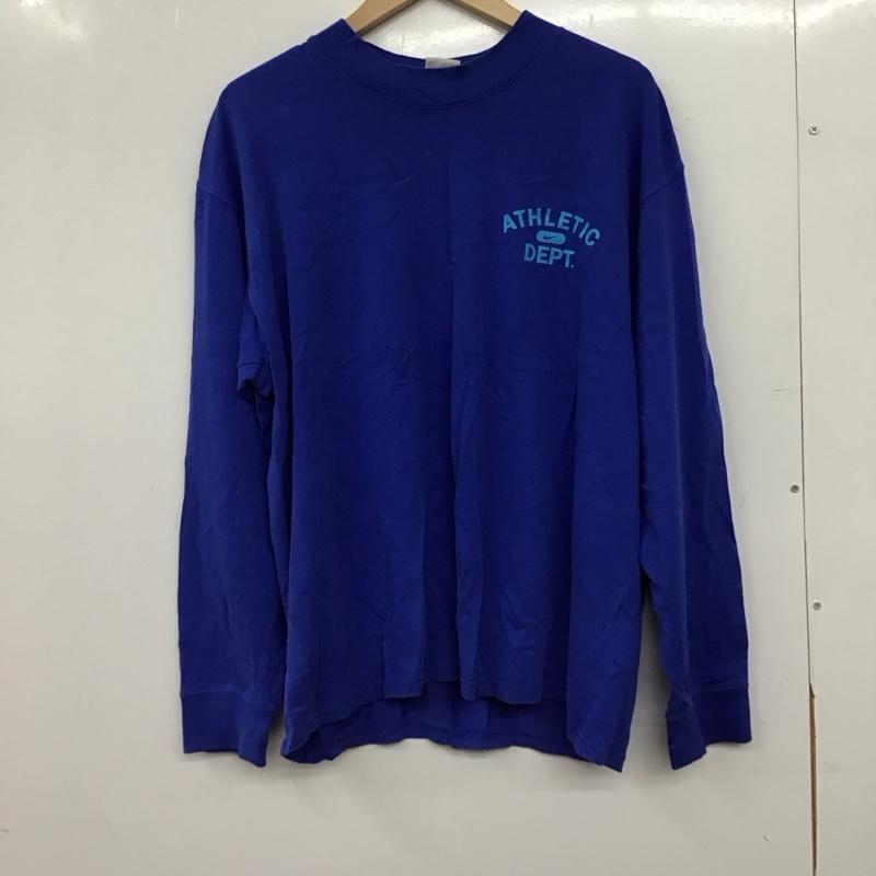 ナイキ NIKE カットソー 長袖 長袖カットソー プリントカットソー クルーネック XL ロゴ、文字 青 / ブルー / blue メンズ USED 古着 中古 10158406