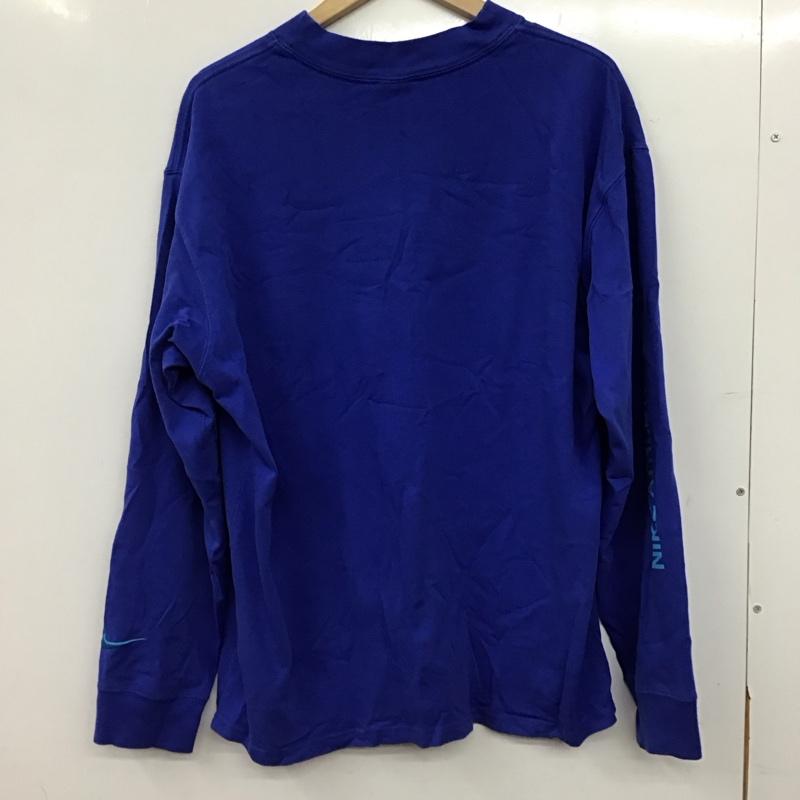 ナイキ NIKE カットソー 長袖 長袖カットソー プリントカットソー クルーネック XL ロゴ、文字 青 / ブルー / blue メンズ USED 古着 中古 10158406