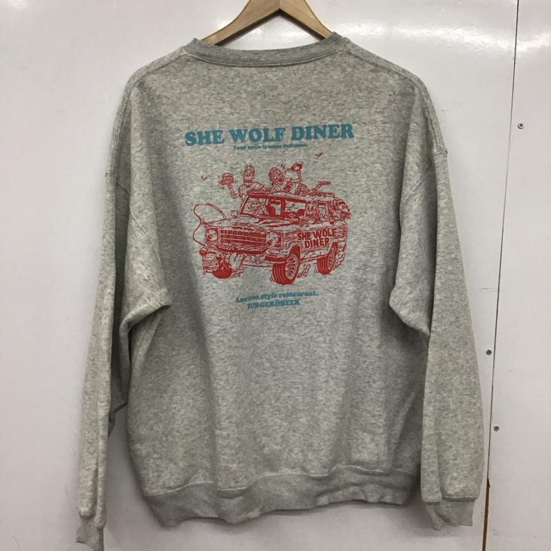 フリークスストア FREAK S STORE トレーナー 長袖 長袖トレーナー スウェット クルーネック プルオーバー M プリント 灰 / グレー / gray メンズ USED 古着 中古 10158407