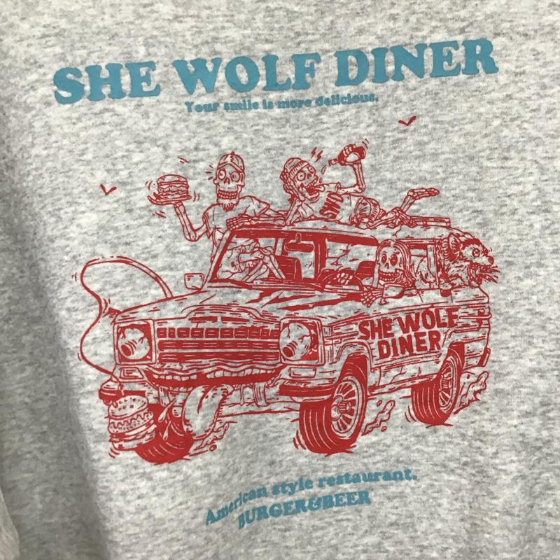 フリークスストア FREAK S STORE トレーナー 長袖 長袖トレーナー スウェット クルーネック プルオーバー M プリント 灰 / グレー / gray メンズ USED 古着 中古 10158407