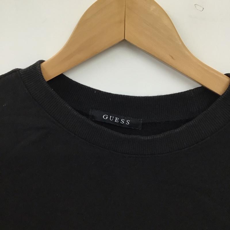 ゲス Guess トレーナー 長袖 長袖トレーナー スウェット クルーネック プルオーバー M ロゴ、文字 黒 / ブラック / black メンズ USED 古着 中古 10158410