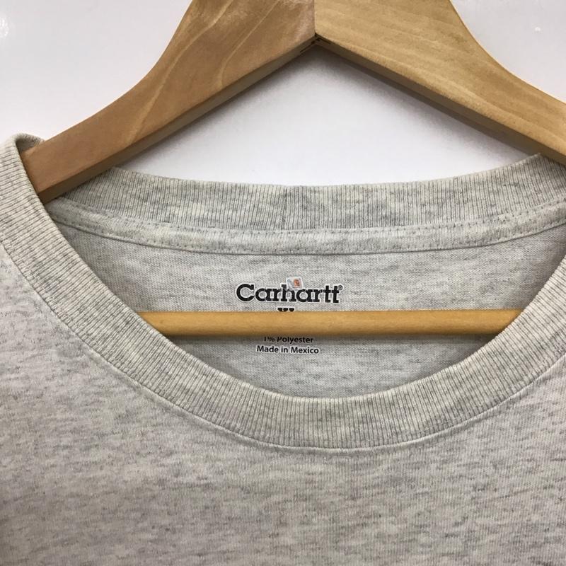 カーハート Carhartt カットソー 長袖 長袖カットソー 無地カットソー クルーネック XL ロゴ、文字 灰 / グレー / gray メンズ USED 古着 中古 10158420