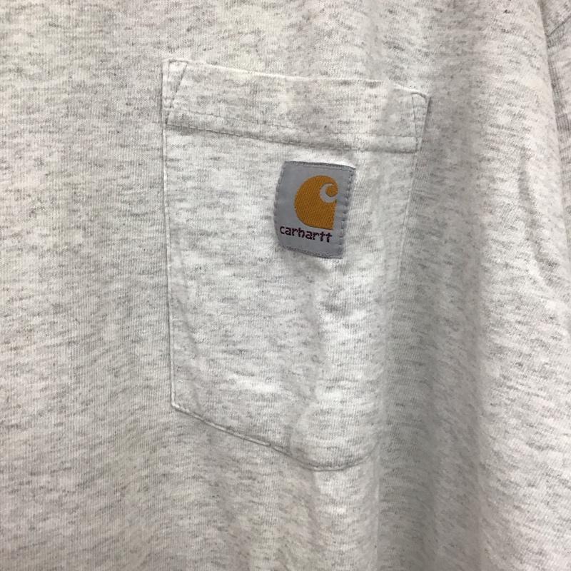 カーハート Carhartt カットソー 長袖 長袖カットソー 無地カットソー クルーネック XL ロゴ、文字 灰 / グレー / gray メンズ USED 古着 中古 10158420