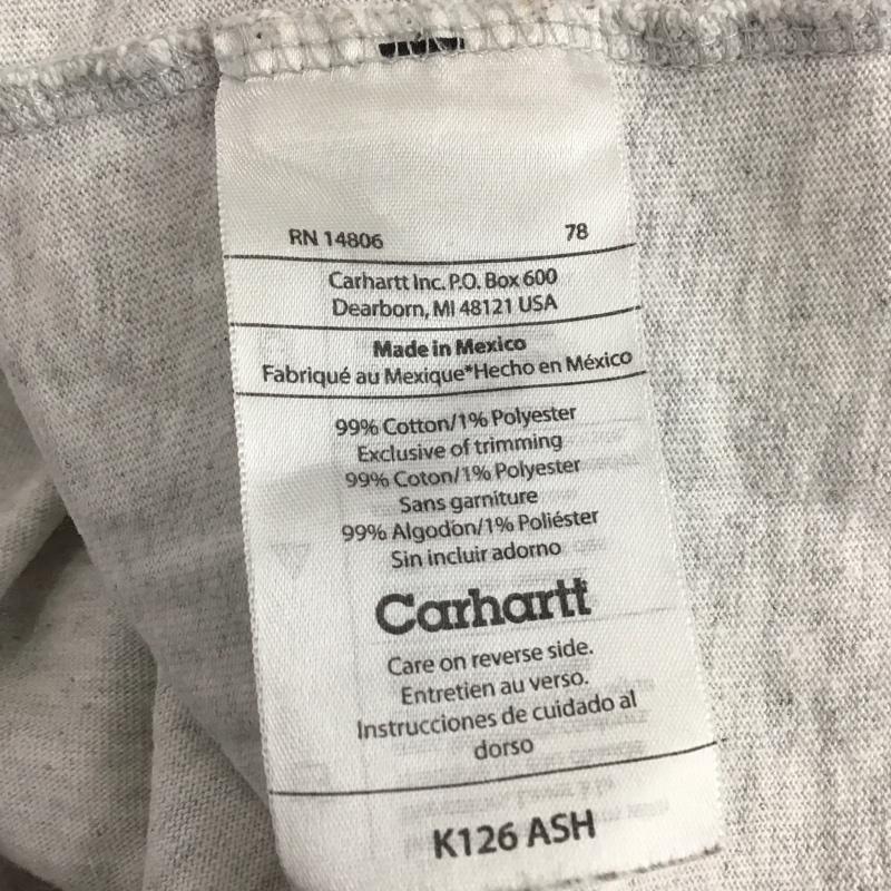 カーハート Carhartt カットソー 長袖 長袖カットソー 無地カットソー クルーネック XL ロゴ、文字 灰 / グレー / gray メンズ USED 古着 中古 10158420