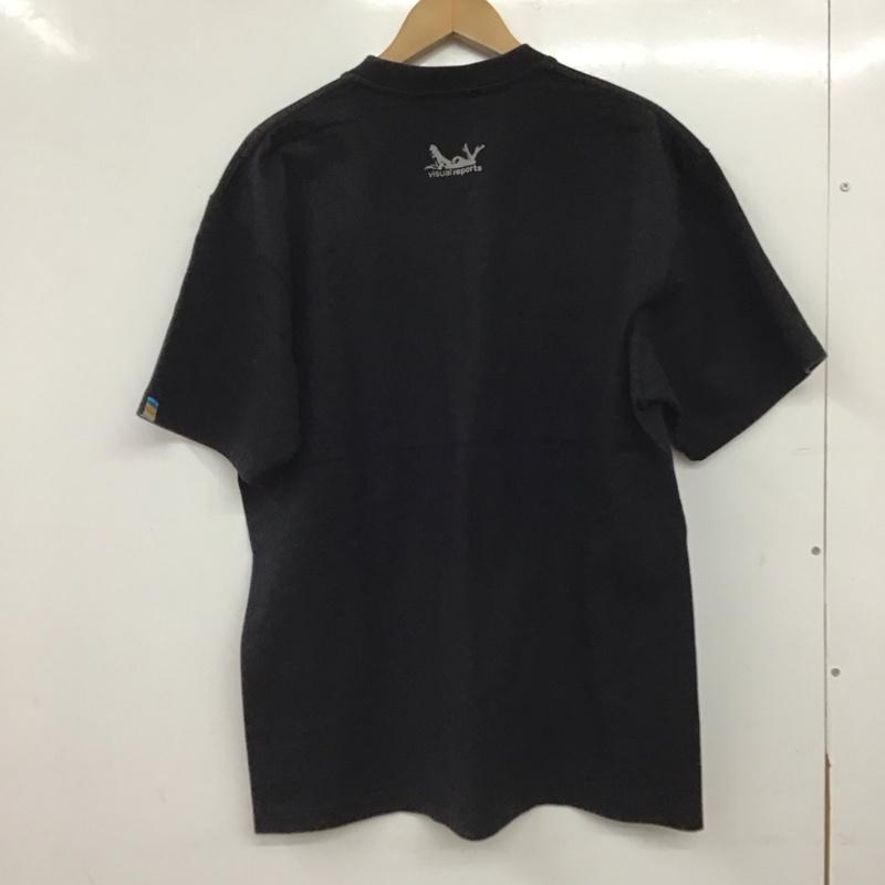 ウ゛ィジュアルリポーツ VISUALREPORTS Tシャツ 半袖 半袖カットソー プリントTシャツ クルーネックカットソー L プリント 黒 / ブラック / black メンズ USED 古着 中古 10158426