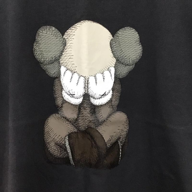 ユニクロ UNIQLO Tシャツ 半袖 半袖カットソー プリントTシャツ クルーネックカットソー L ロゴ、文字 ダークグレー / ダークグレー / メンズ USED 古着 中古 10158427