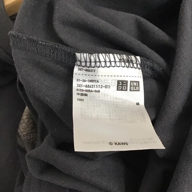 ユニクロ UNIQLO Tシャツ 半袖 半袖カットソー プリントTシャツ クルーネックカットソー L ロゴ、文字 ダークグレー / ダークグレー / メンズ USED 古着 中古 10158427