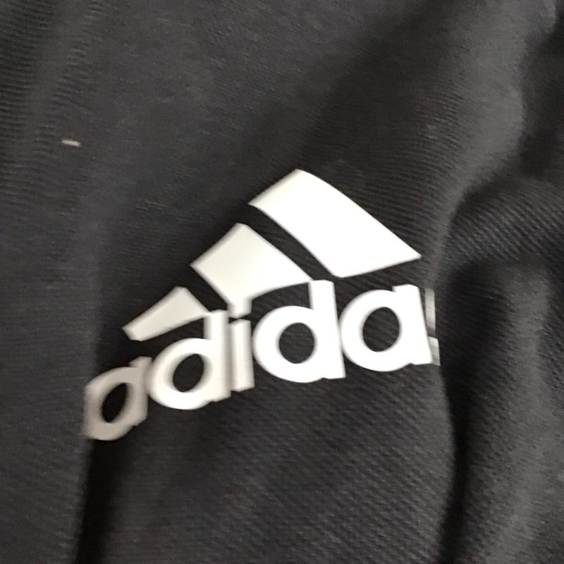 アディダス adidas ポロシャツ 半袖 半袖ポロシャツ カラーシャツ 半袖カットソー L ロゴ、文字 ダークグレー / ダークグレー / メンズ USED 古着 中古 10158429