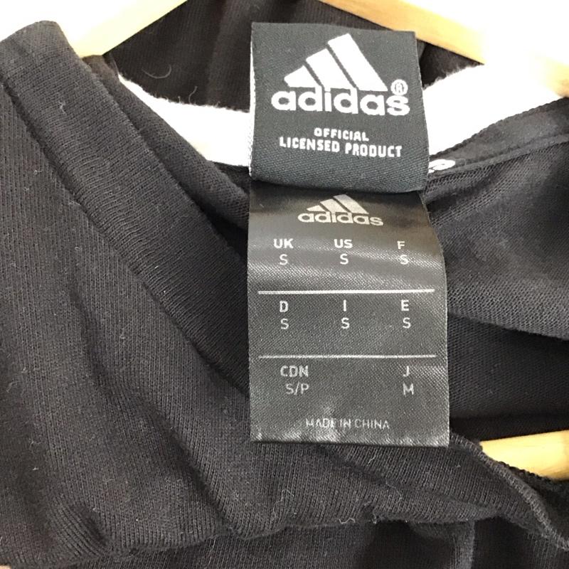 アディダス adidas Tシャツ 半袖 半袖カットソー プリントTシャツ クルーネックカットソー M ロゴ、文字 黒 / ブラック / black メンズ USED 古着 中古 10158431