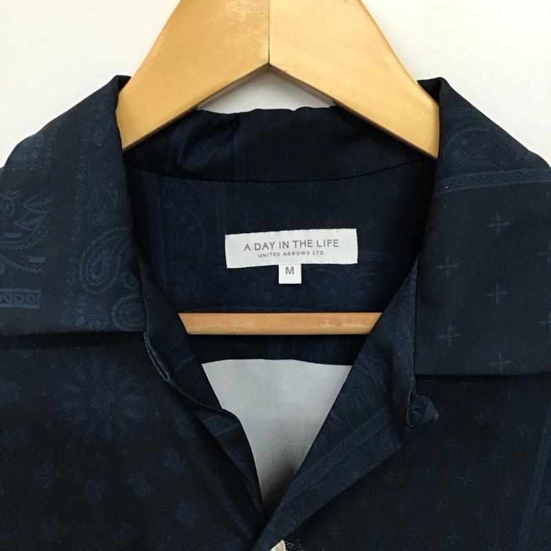 アデイインザライフ ユナイテッドアローズ A day in the life UNITED ARROWS シャツ、ブラウス 半袖 半袖シャツ プリントシャツ ポケットシャツ M ペイズリー 紺 / ネイビー / navy メンズ USED 古着 中古 10158433