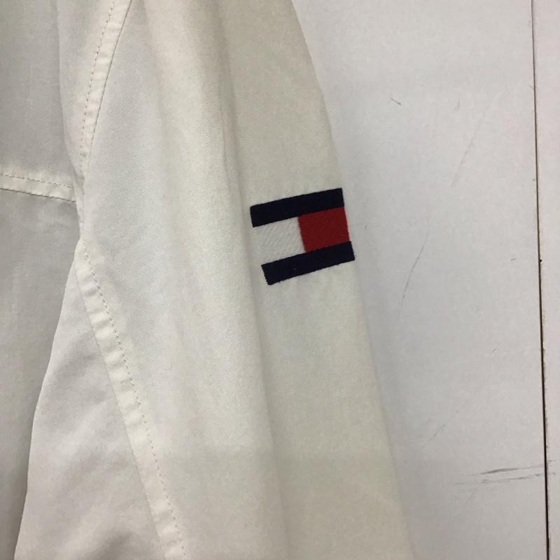 トミーヒルフィガー TOMMY HILFIGER ジャケット、上着 ジャンパー、ブルゾン ジップアップジャケット アウター XL ロゴ、文字 アイボリー / アイボリー / メンズ USED 古着 中古 10158434