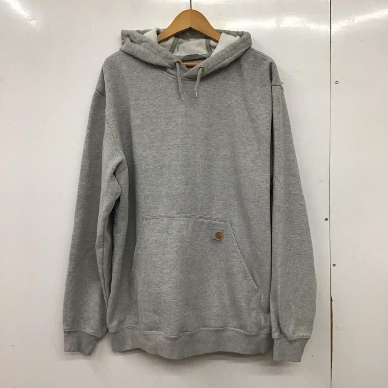 カーハート Carhartt パーカー 長袖 長袖パーカー プルオーバーパーカー スウェット L ロゴ、文字 灰 / グレー / gray メンズ USED 古着 中古 10158436