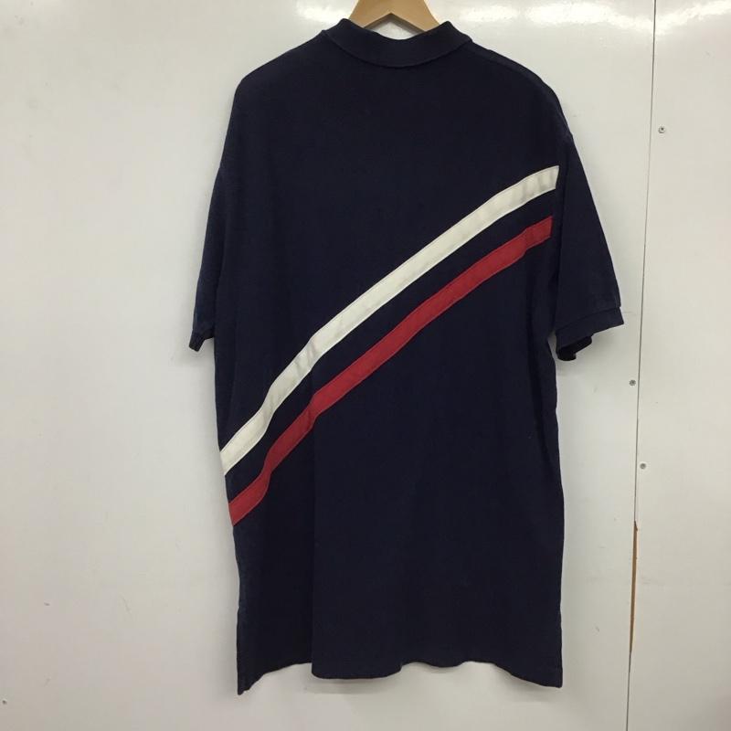 ポロバイラルフローレン Polo by RALPH LAUREN ポロシャツ 半袖 半袖ポロシャツ カラーシャツ 半袖カットソー XL ロゴ、文字 紺 / ネイビー / navy メンズ USED 古着 中古 10158437