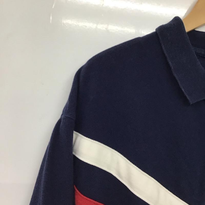 ポロバイラルフローレン Polo by RALPH LAUREN ポロシャツ 半袖 半袖ポロシャツ カラーシャツ 半袖カットソー XL ロゴ、文字 紺 / ネイビー / navy メンズ USED 古着 中古 10158437