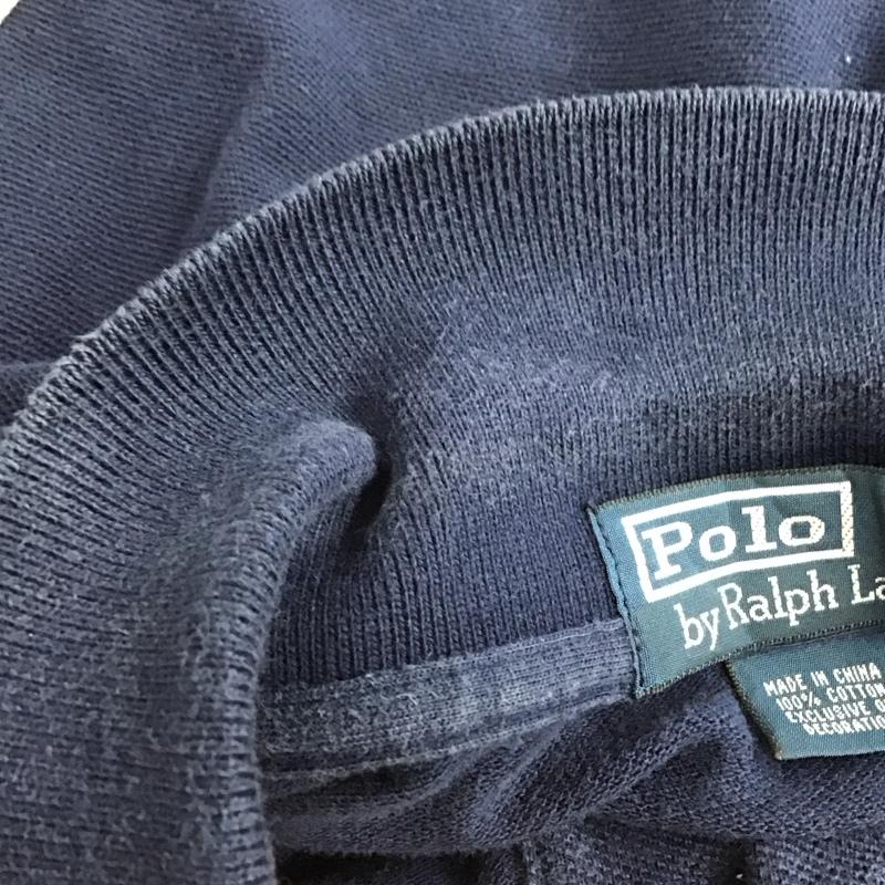 ポロバイラルフローレン Polo by RALPH LAUREN ポロシャツ 半袖 半袖ポロシャツ カラーシャツ 半袖カットソー XL ロゴ、文字 紺 / ネイビー / navy メンズ USED 古着 中古 10158437