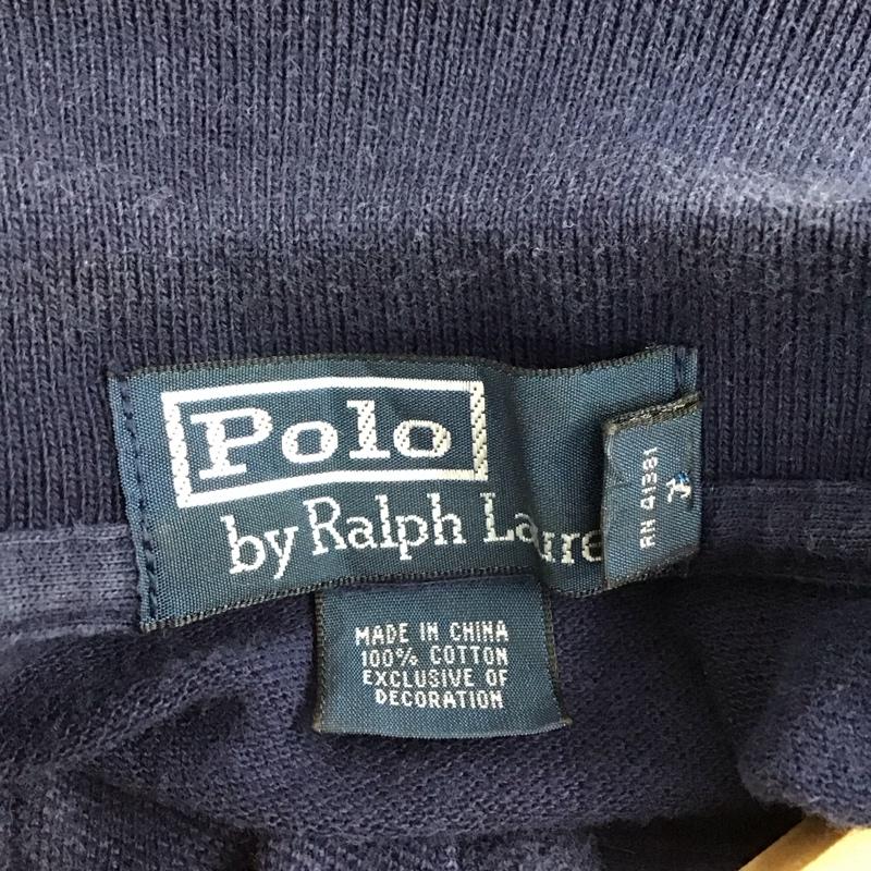 ポロバイラルフローレン Polo by RALPH LAUREN ポロシャツ 半袖 半袖ポロシャツ カラーシャツ 半袖カットソー XL ロゴ、文字 紺 / ネイビー / navy メンズ USED 古着 中古 10158437