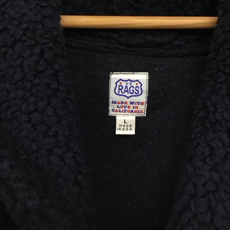 ユーエスラグス US RAGS ジャケット、上着 ジャンパー、ブルゾン フリースジャケット フロントボタン L 無地 紺 / ネイビー / navy メンズ USED 古着 中古 10158443