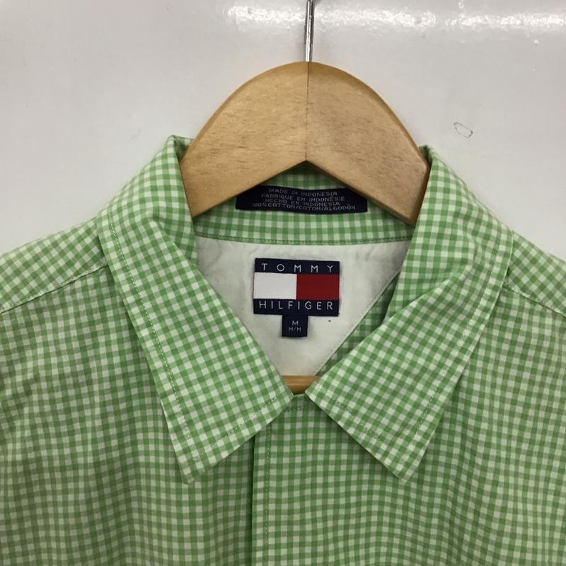 トミーヒルフィガー TOMMY HILFIGER シャツ、ブラウス 長袖 長袖シャツ チェックシャツ カラーシャツ M チェック 白 / ホワイト / white X 薄緑 / ライトグリーン / メンズ USED 古着 中古 10158447