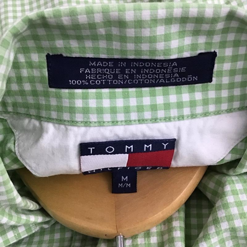 トミーヒルフィガー TOMMY HILFIGER シャツ、ブラウス 長袖 長袖シャツ チェックシャツ カラーシャツ M チェック 白 / ホワイト / white X 薄緑 / ライトグリーン / メンズ USED 古着 中古 10158447