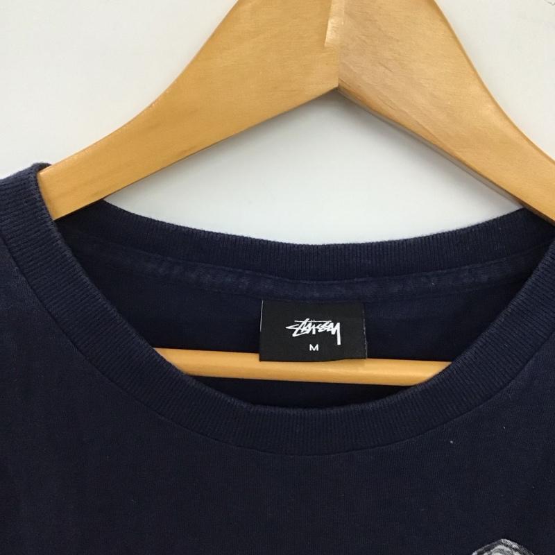 ステューシー STUSSY Tシャツ 半袖 半袖カットソー プリントTシャツ クルーネックカットソー M プリント 紺 / ネイビー / navy メンズ USED 古着 中古 10158448