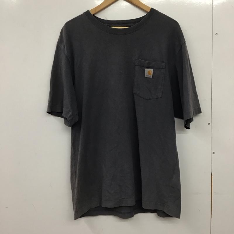 カーハート Carhartt Tシャツ 半袖 半袖カットソー プリントTシャツ クルーネックカットソー L ロゴ、文字 灰 / グレー / gray メンズ USED 古着 中古 10158471
