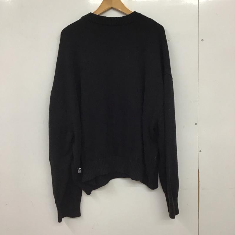 パラグラフ Paragraph ニット、セーター 長袖 長袖ニットカットソー クルーネック セーター M プリント 黒 / ブラック / black メンズ USED 古着 中古 10158472