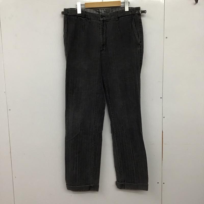 ブラジェント BRAGENT パンツ デニム、ジーンズ デニムパンツ ワイドパンツ ストレッチ 48インチ ストライプ ダークグレー / ダークグレー / メンズ USED 古着 中古 10158476