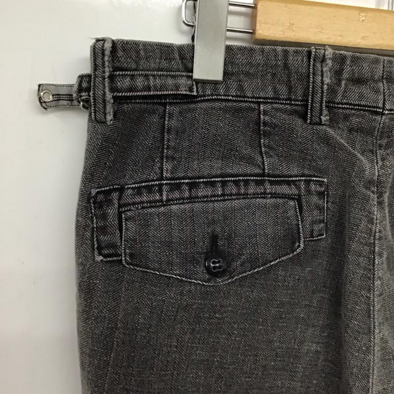 ブラジェント BRAGENT パンツ デニム、ジーンズ デニムパンツ ワイドパンツ ストレッチ 48インチ ストライプ ダークグレー / ダークグレー / メンズ USED 古着 中古 10158476